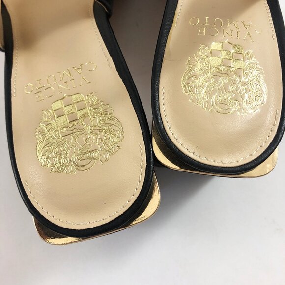 NWOB! Vince Camuto Hamden Slingback Black Leather Heels 11 - Picture 7 of 11